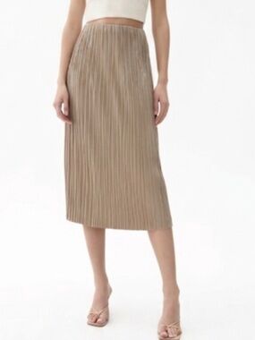 Love Bonito “Gym Pleated Column” Midi Skirt In Oat Size 4 Like New!